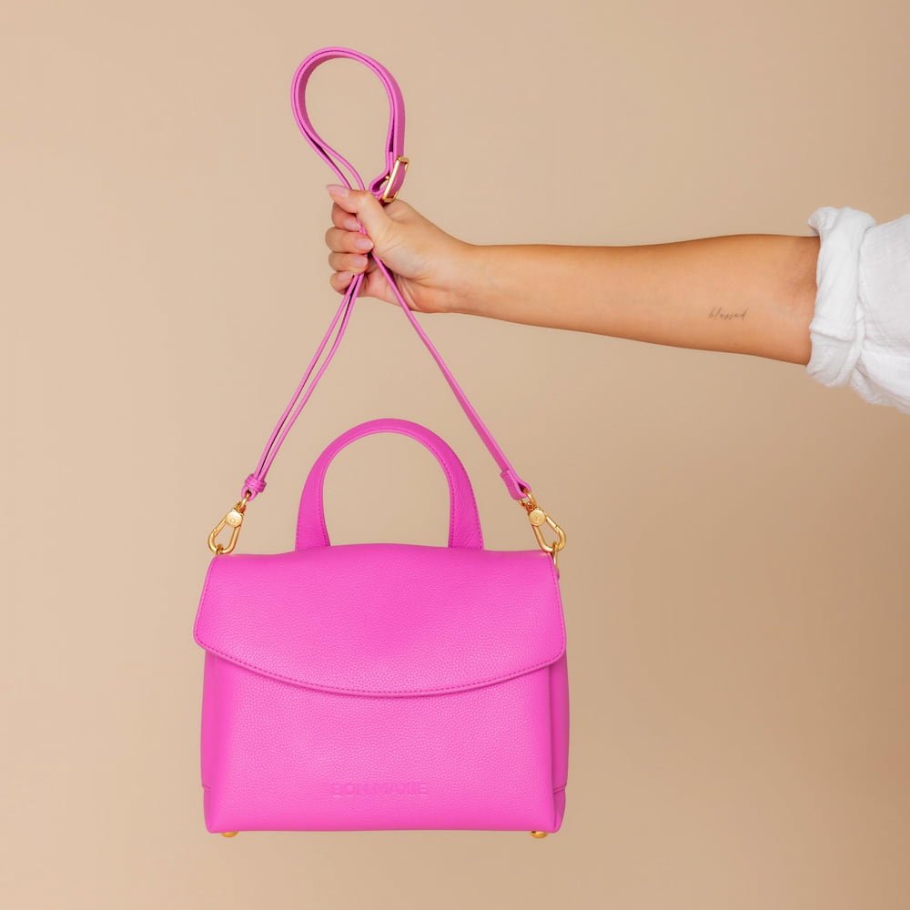 Tryhard Top Handle Bag - Fuchsia Bags Brushed Gold