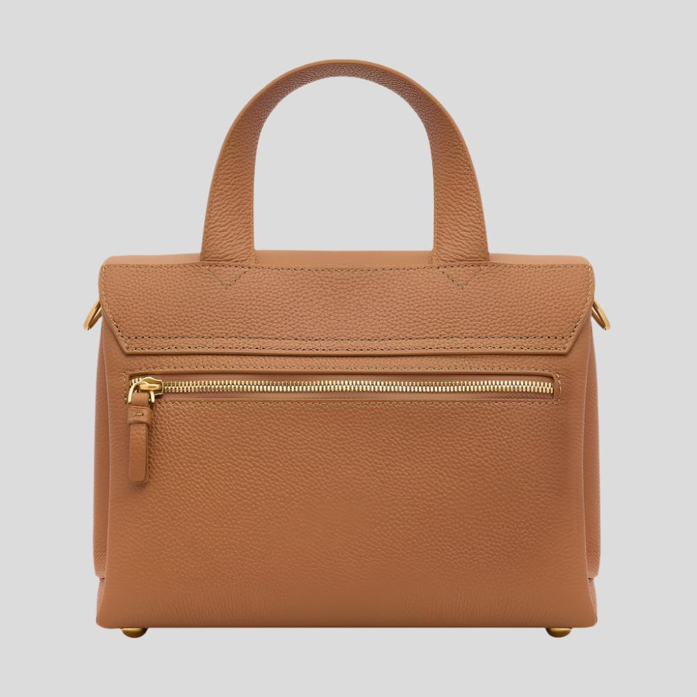 Tryhard Top Handle Bag - Tan Bags Brushed Gold