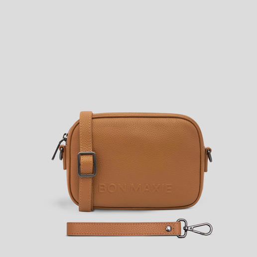 Mini Sidekick Leather Wallet Crossbody -- Tan