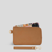 Phone Wallet Pouch - Tan Phone Wallet Brushed Gold