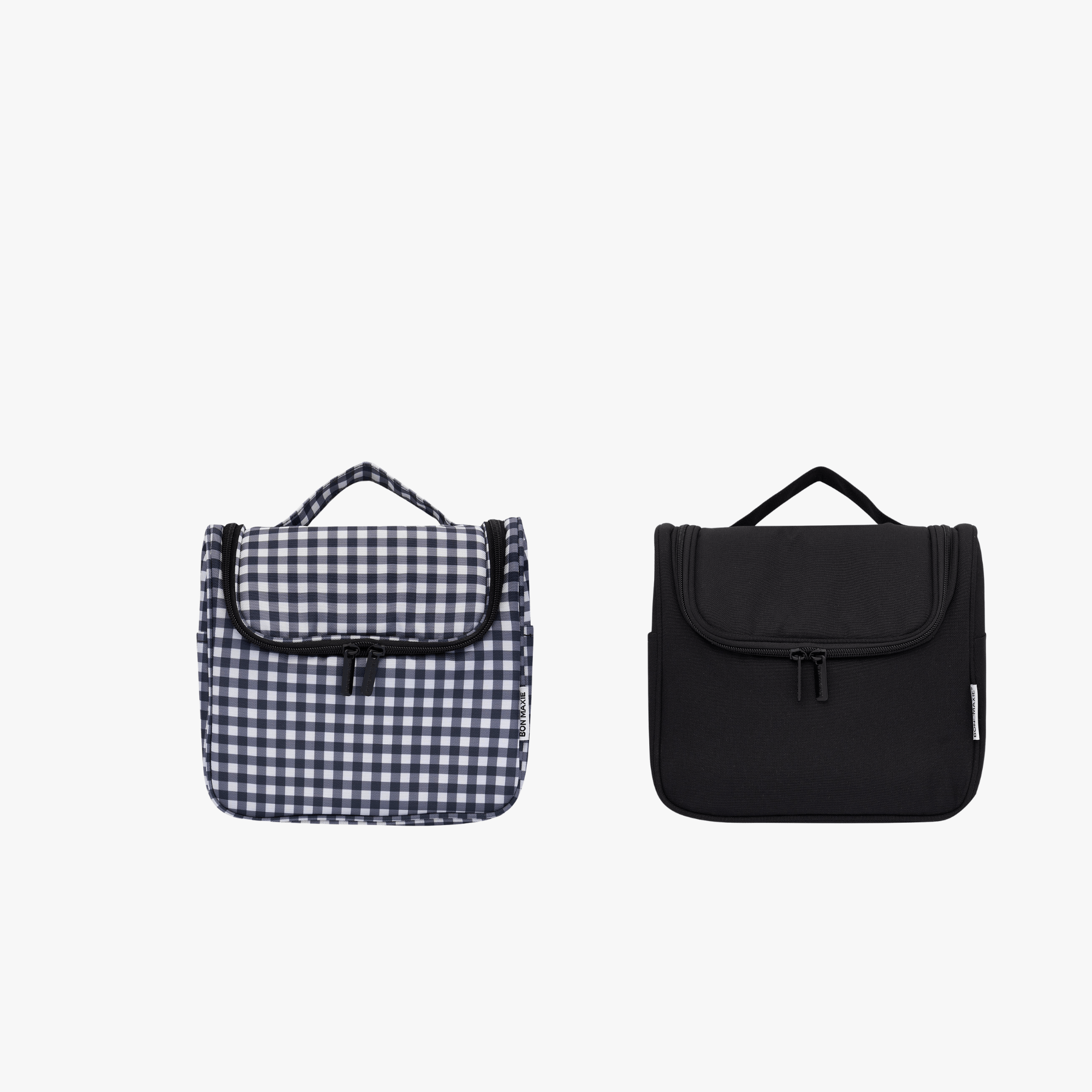 Toiletry Bag Double Bundle - Black Gingham + Black Value Bundles