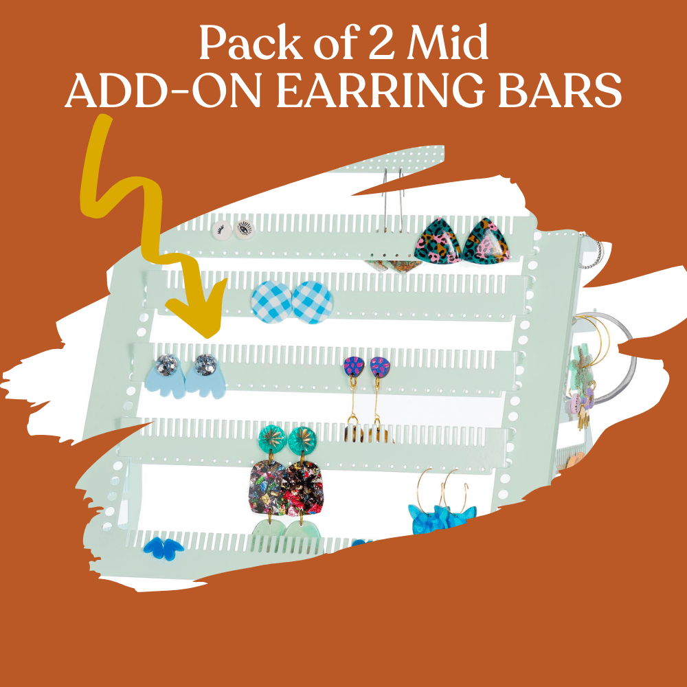 Add - On Mid Easy - Drop™ Earring Holder Bars - 2 Pack Earring Holders White