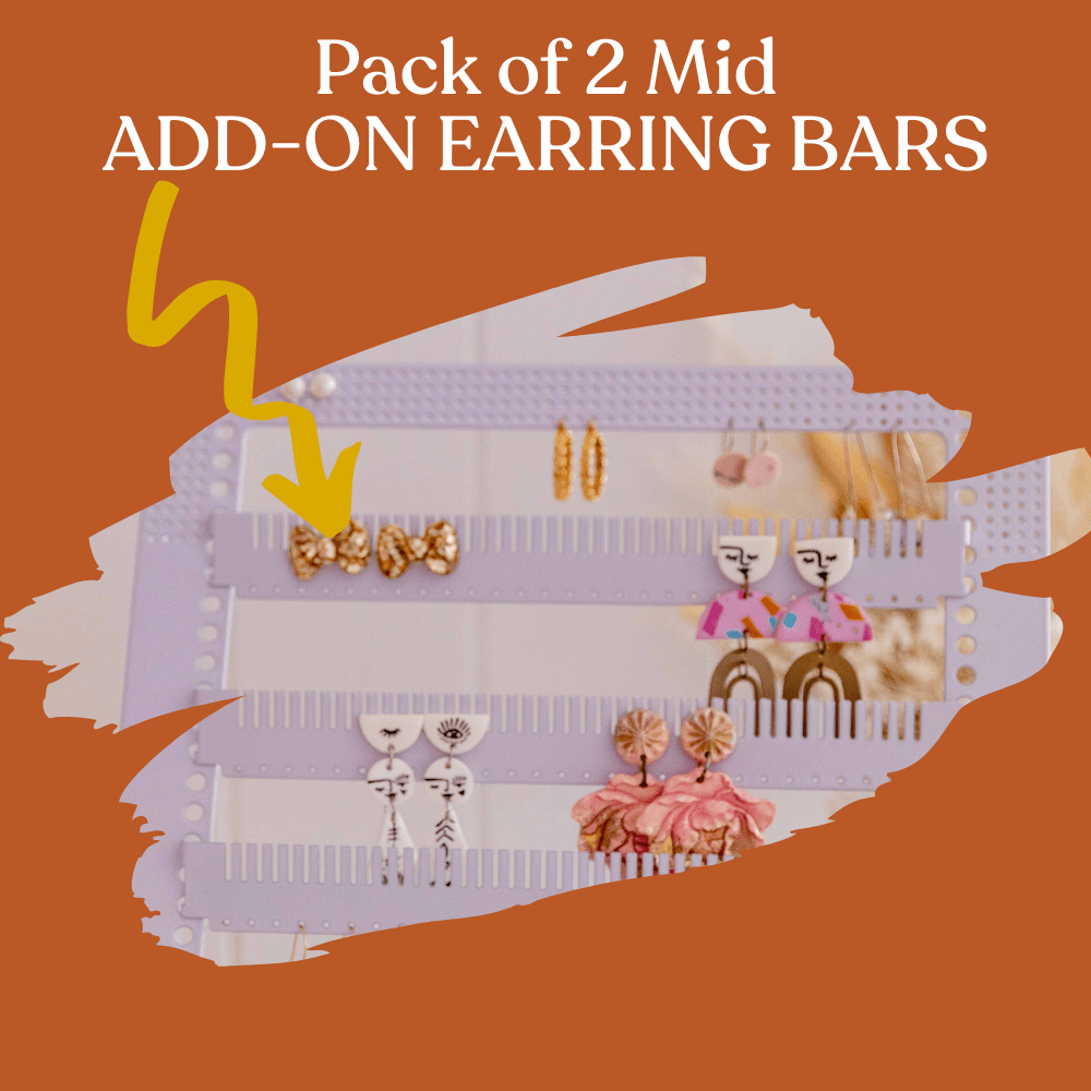 Add - On Mid Easy - Drop™ Earring Holder Bars - 2 Pack Earring Holders White