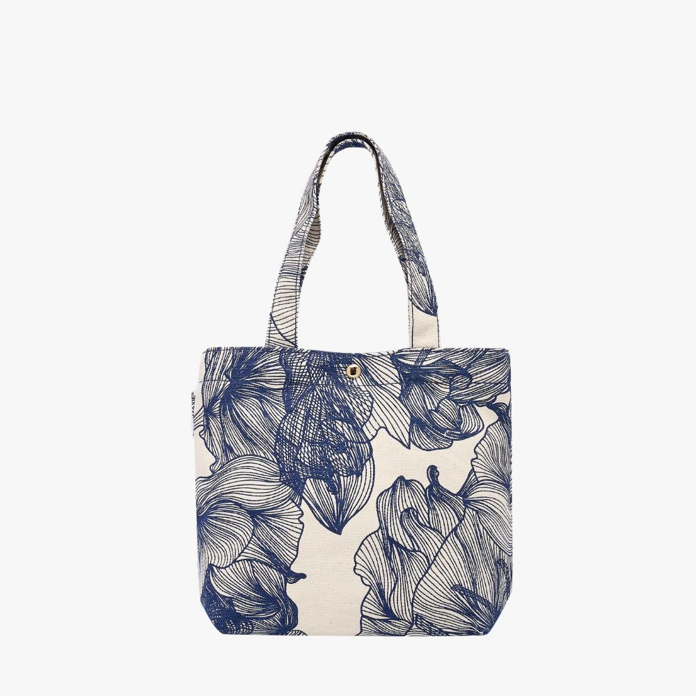 Mini Bonnie Tote Bag -- Navy Floral