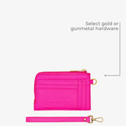 Everyday Mini Wallet - Neon Pink Wallets Brushed Gold