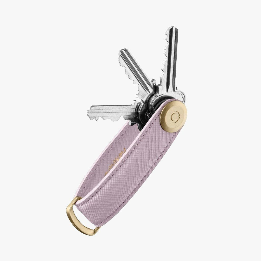 Orbitkey Leather Key Organiser - Lilac Saffiano Keyrings LILAC SAFFIANO / GOLD