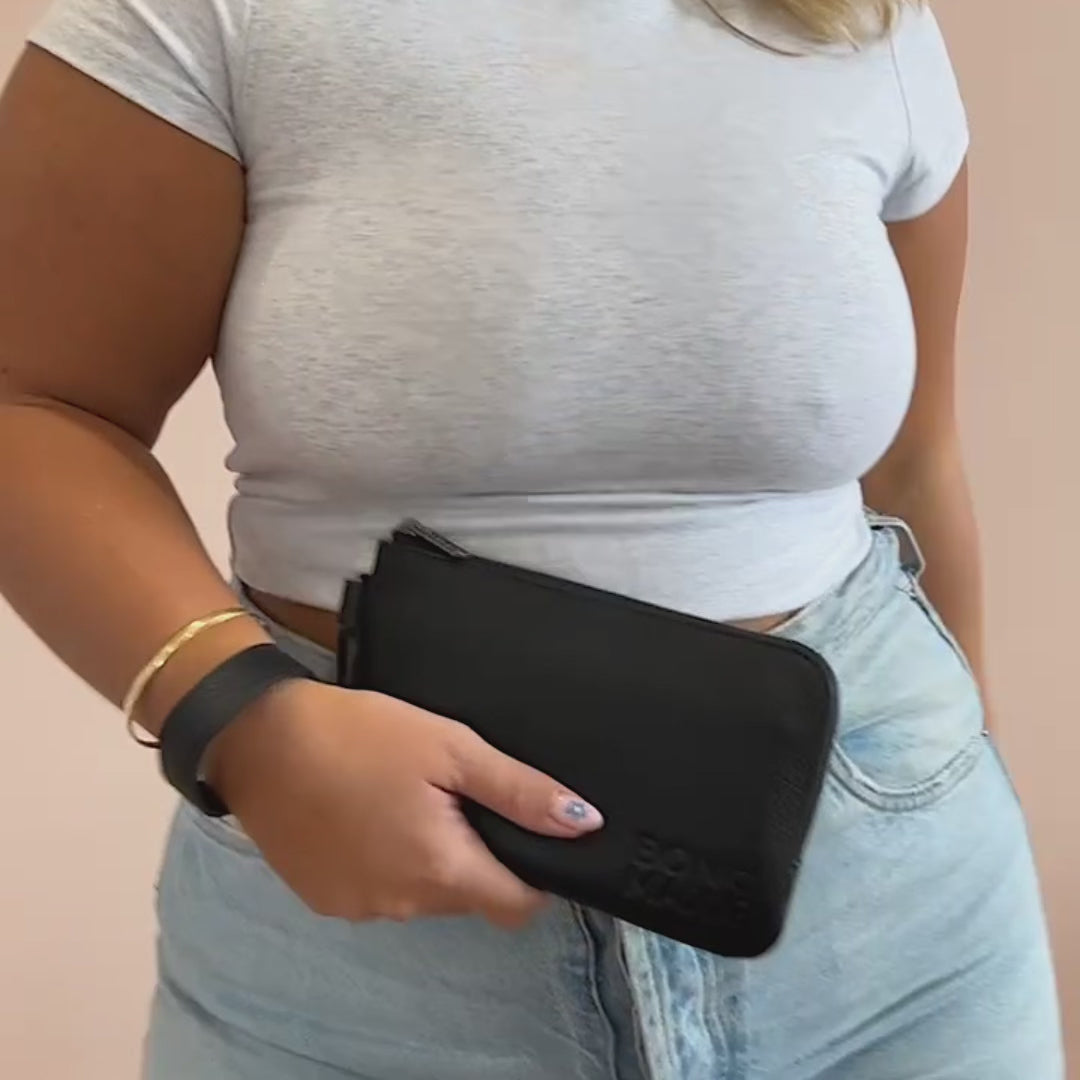 Load video: Leather Phone Wallet Pouch -- Black