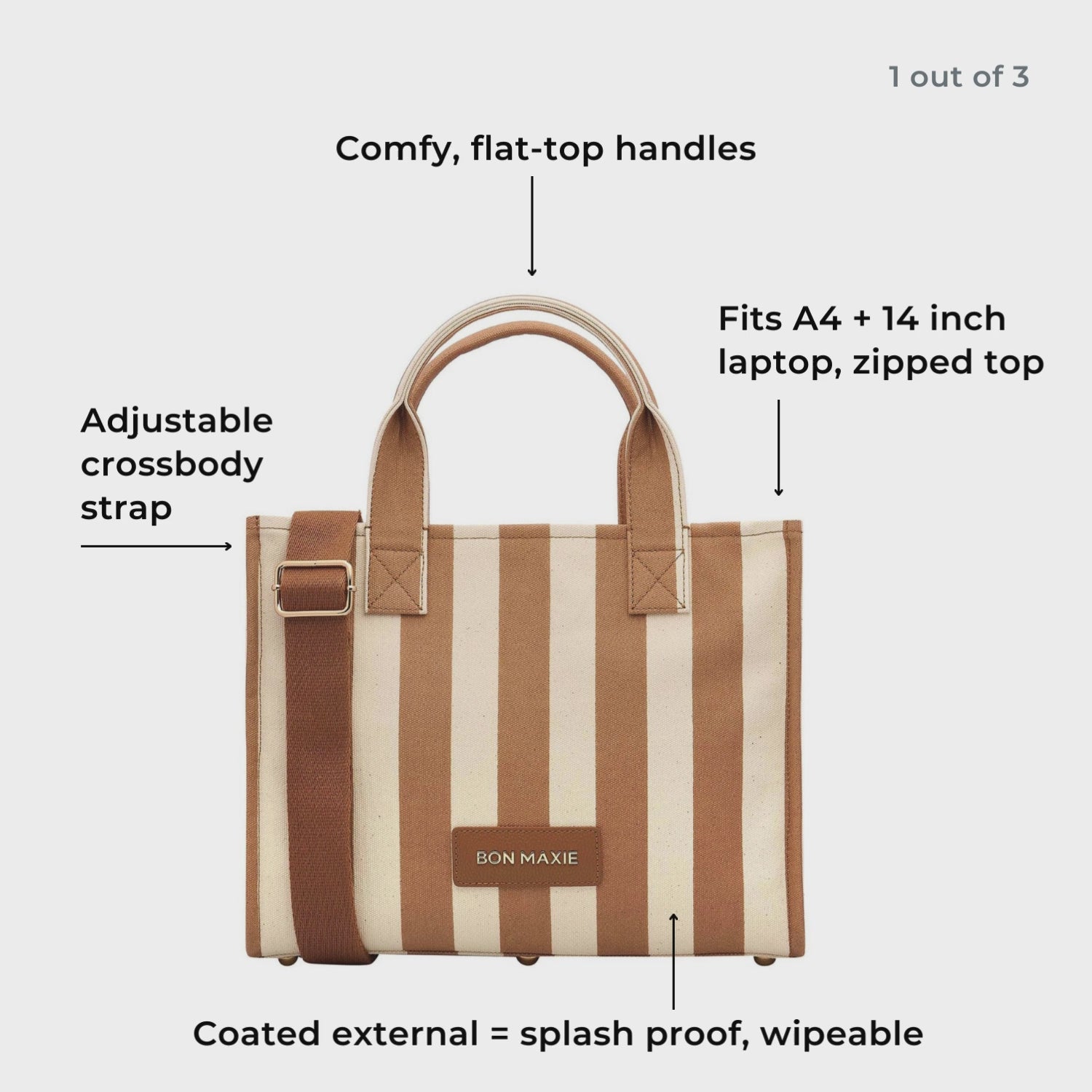 Load video: Small Bon Vivant Structured Tote Bag -- Mini Tote Natural Canvas