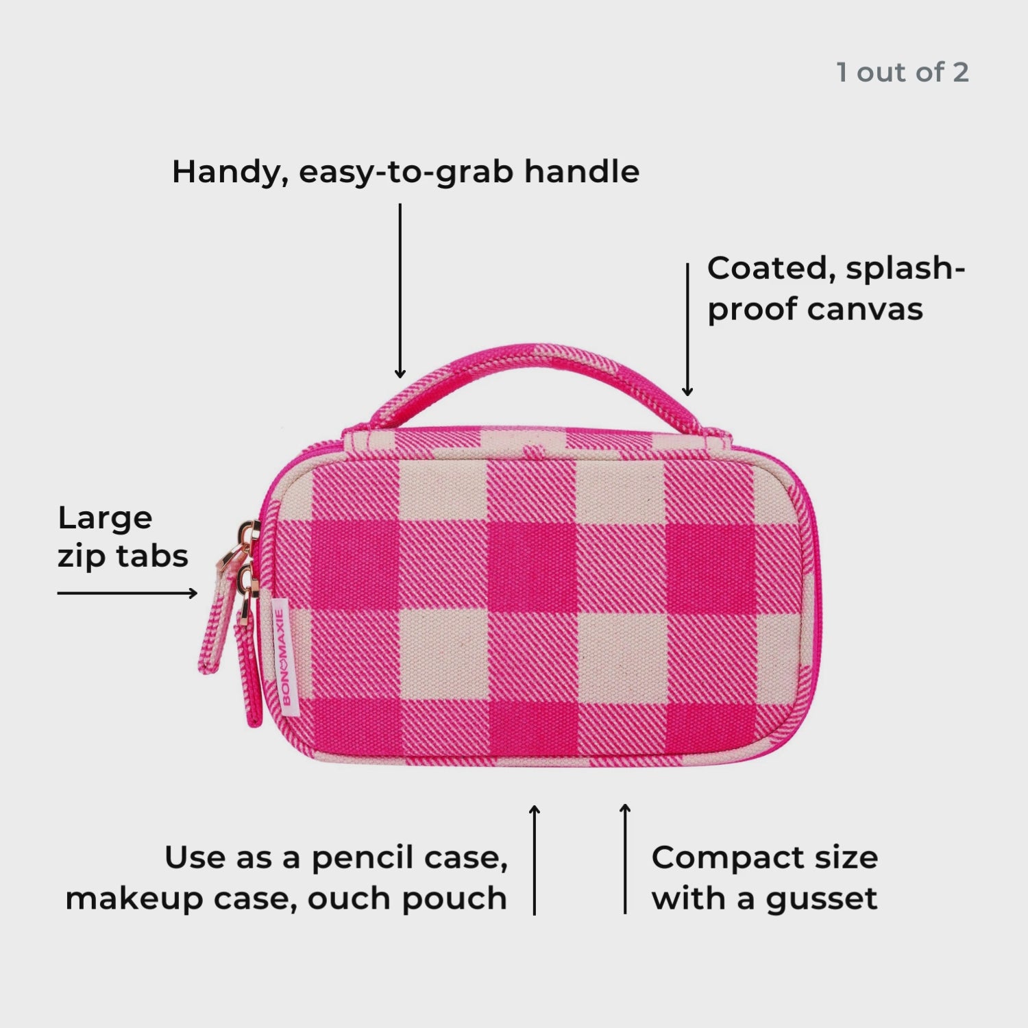 Load video: Handy Handle Case -- Neon Pink Gingham