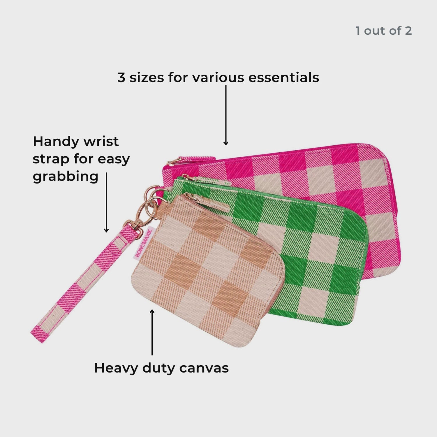 Load video: Bag Buddies Organiser Pouch Set -- Colour Gingham