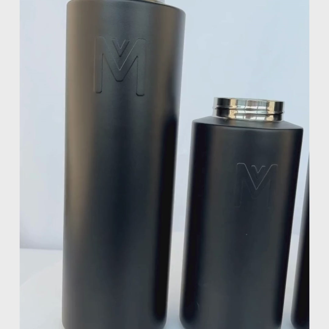 Load video: Montii 350ml Insulated Drink Bottle -- Midnight