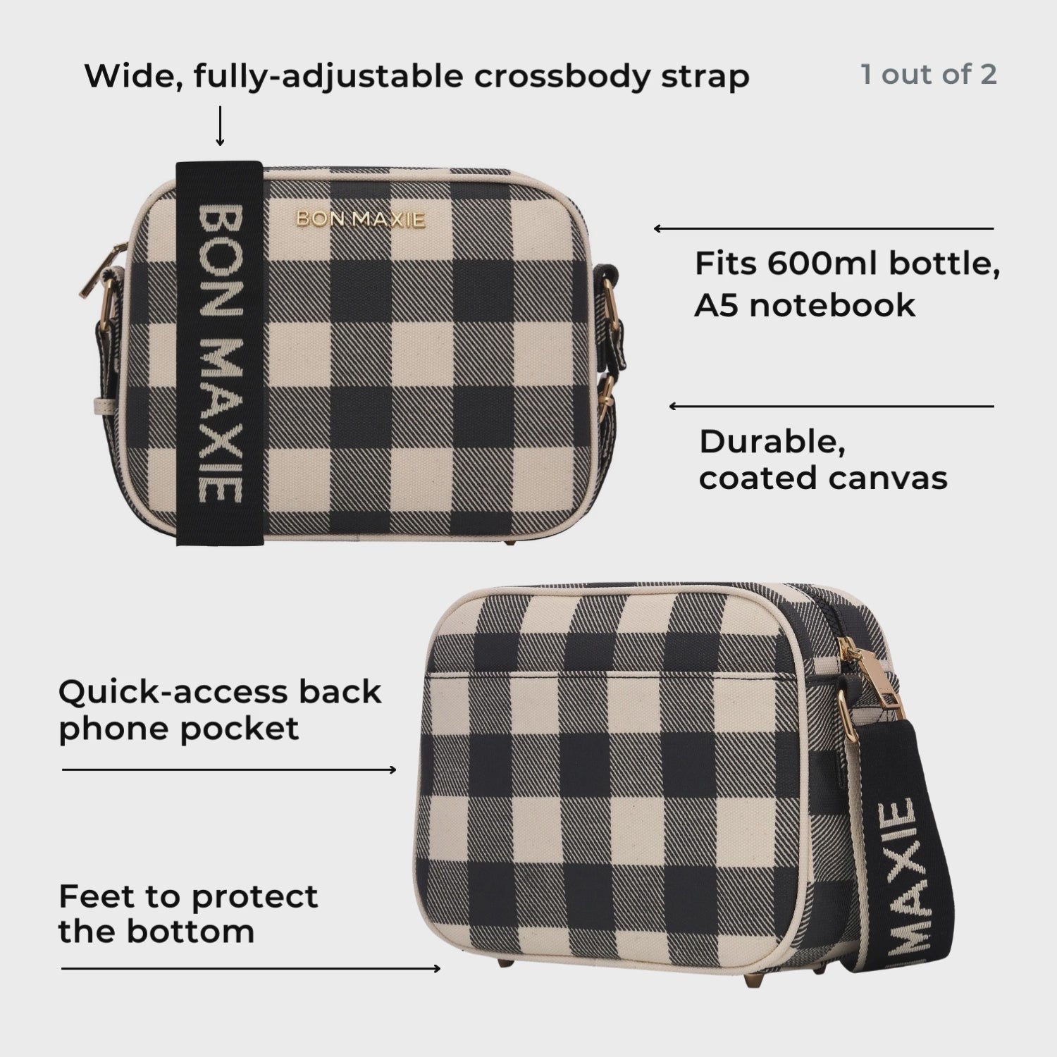 Load video: Sidekick Crossbody Bag -- Blue Stripe