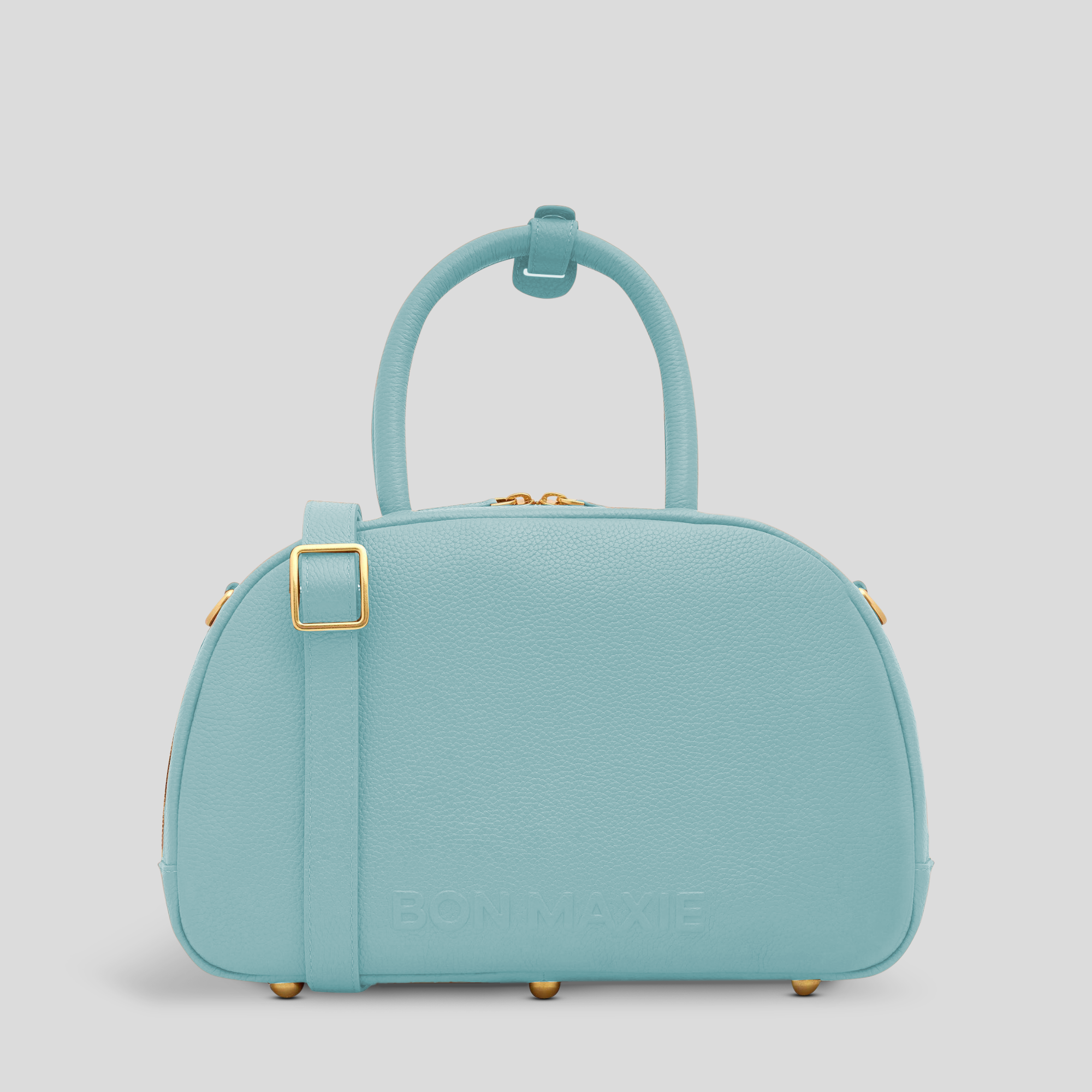 Bowler Leather Crossbody Bag -- Light Blue