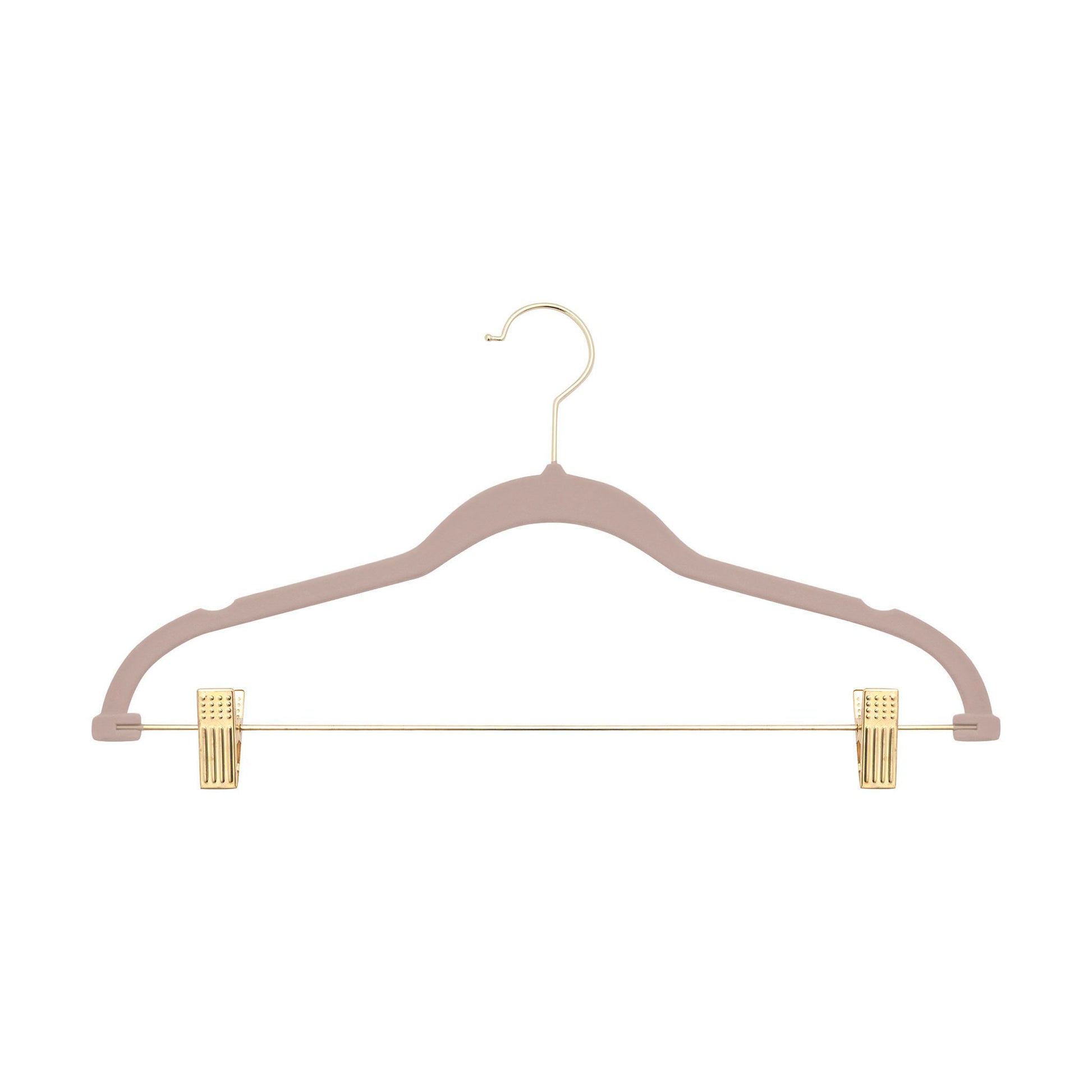 No - Slip Flocked Pant/Skirt Hangers Gold/Silver - Box 10 (Gold/Silver) Coat Hangers Silver