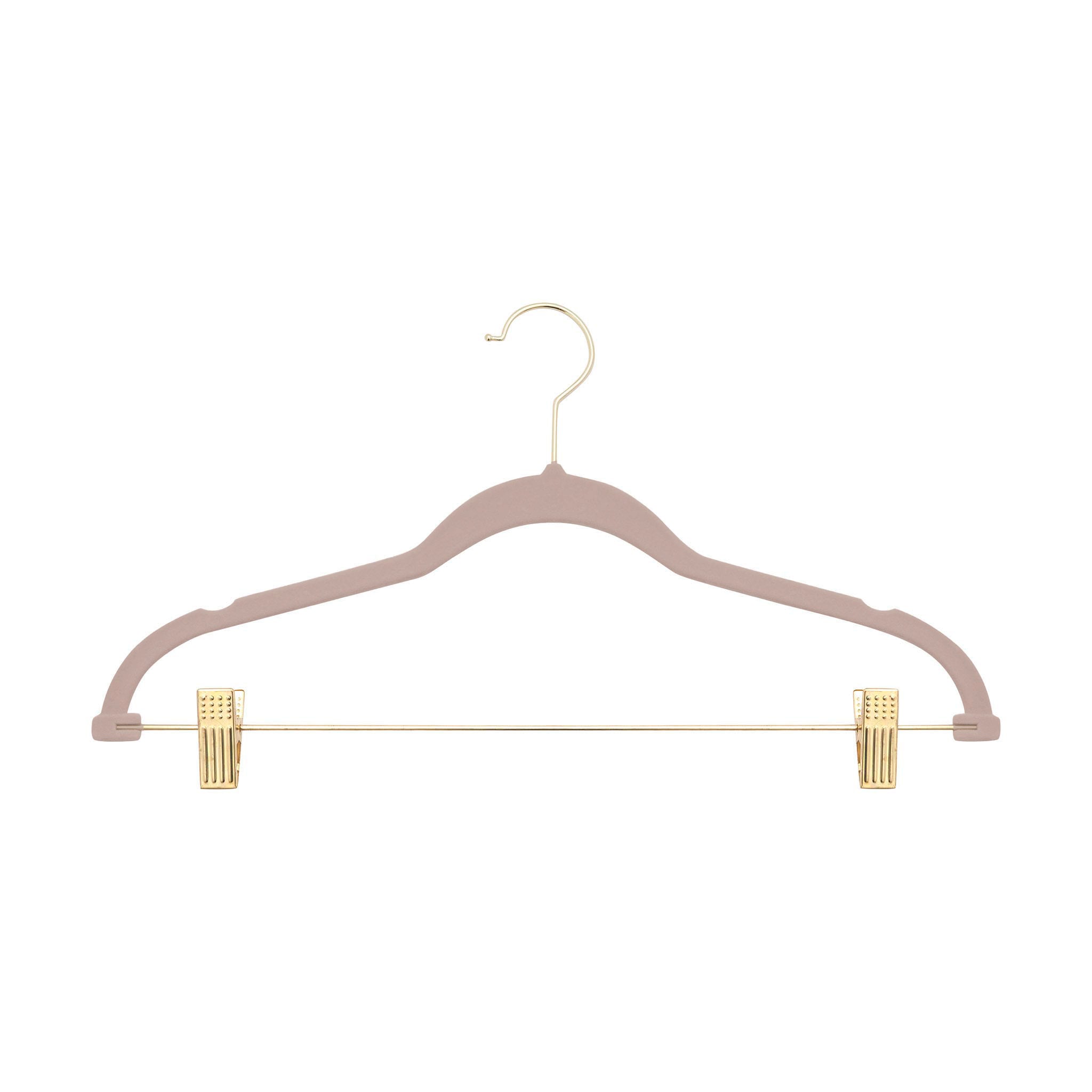 No - Slip Flocked Pant/Skirt Hangers Gold/Silver - Box 10 (Gold/Silver) Coat Hangers Silver