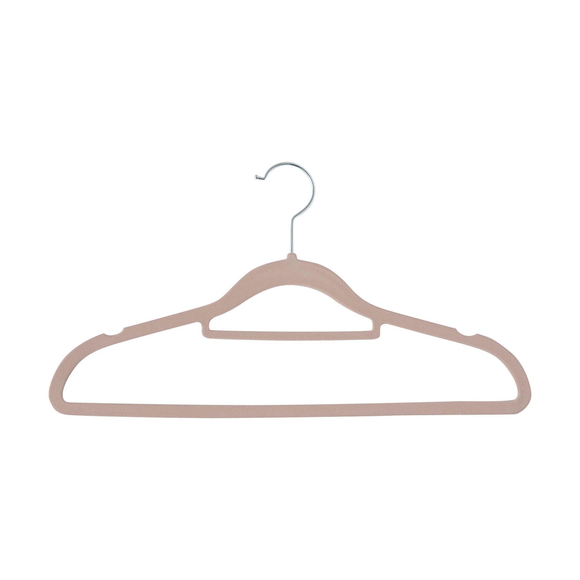 Bon Maxie Coat Hangers No-Slip Flocked Coat Hangers - Box 30 (Gold/Silver)